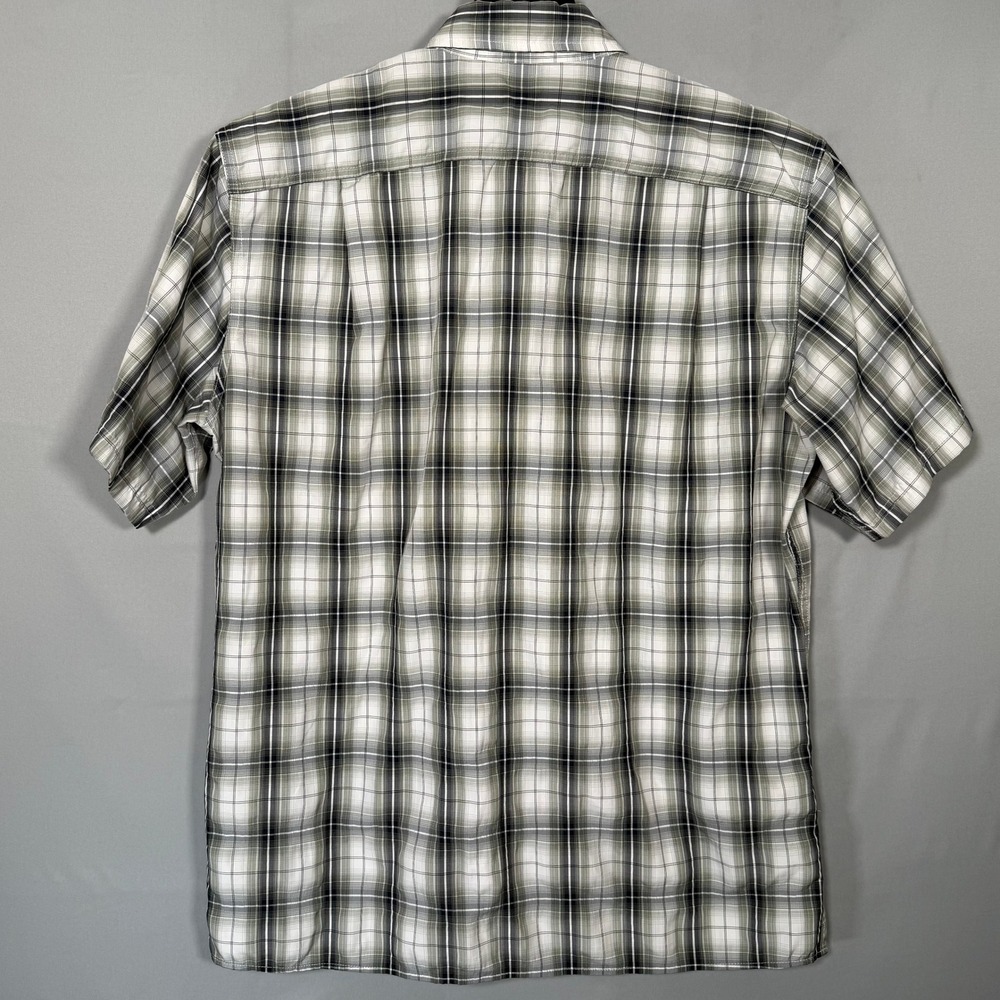 Eddie Bauer Mens Grey Plaid Short Sleeve Button Down Shirt Medium Hiking Mesh - Picture 6 of 8